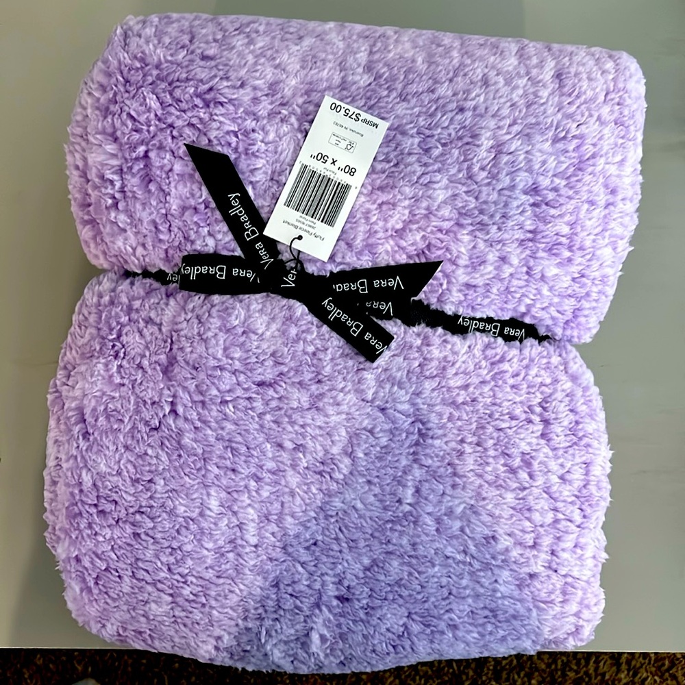 Vera Bradley NEW Palm Floral Fleece Throw Twin Blanket 50 x 80